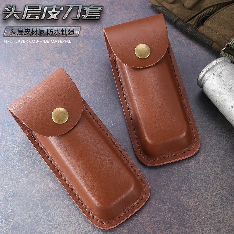 Edc Carry Belt Leather - Gaine de couteau en cuir véritable