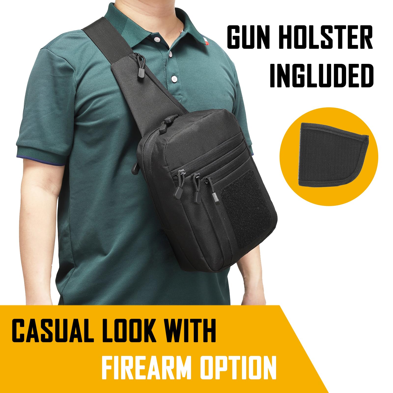 Edc Concealed Carry - Sac à bandoulière de transport dissimulé