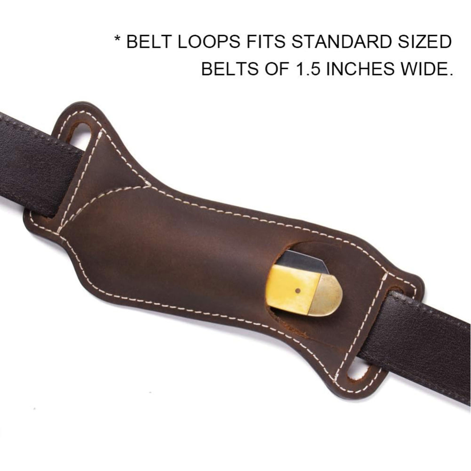 Sac de ceinture en cuir marron - Edc Carry Belt Leather avis et prix